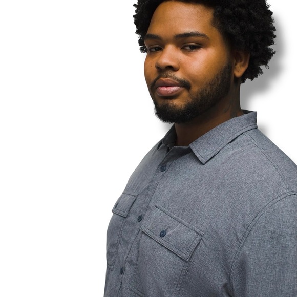 NWT prAna Lost Sol Long Sleeve Shirt Mens Size Extra Large XL - Nautical Heather - Picture 4 of 10